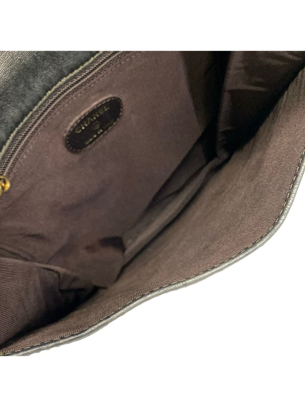 ★SOLD★ Chanel Shoulder Bag Dark Brown Logo Leather - Picture 7 of 12